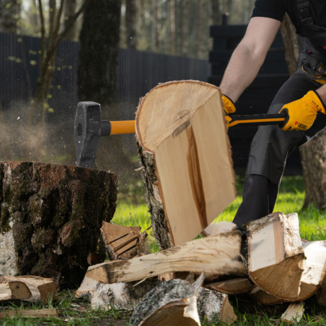 Колун-кувалда 4000 г, кованая, фибергласовая рукоятка c TPR покрытием, 880 мм Denzel