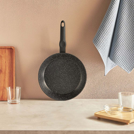 SATOSHI Стоун Сковорода литая d26см, антипригарное покрытие Мрамор, индукция