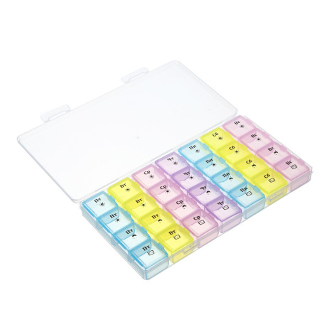 Бокс для таблеток тм VETTA, 28 ячеек, пластик, 19,5х11см