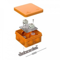 Промрукав коробка распред. огнест. ОУ 80х80х40 с термопредохранителем оранж IP55  40-0210-FR2.5-4-П