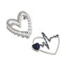 Брошь сердце с камнем, сплав, 2 дизайна, БЖ25-23