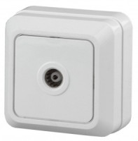 ЭРА Intro Quadro роз. TV одиночная, ОУ белый (б/монт.пл.) 2Э-301-01, 1132