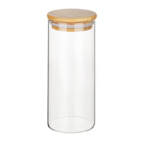 VETTA ЭКО Эллипс Банка для хранения 400мл, 15,5х6,5см, стекло, бамбук
