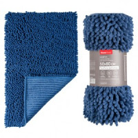 Коврик д/ванной 50*80см, микрофибра Лапша (шенилл) h ворса=3см, синий, Брейди 60605 Master House