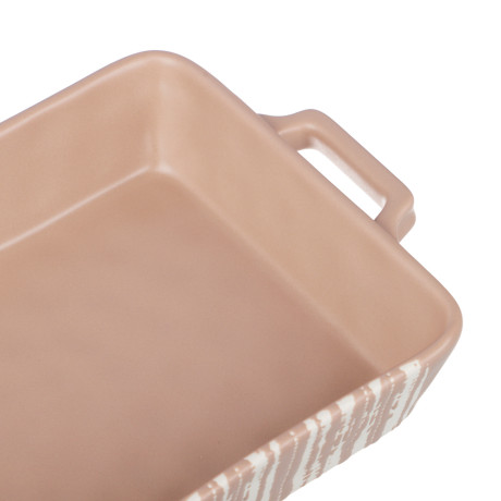 MILLIMI Форма для запекания и сервировки прямоугол.с ручками, керамика, 31х19х5,5см, 1,4л, бежевая