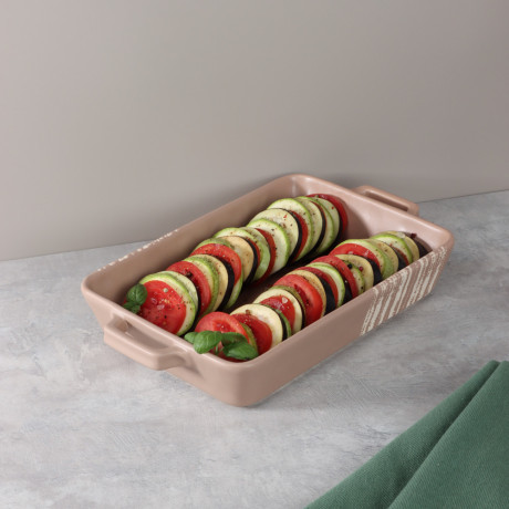 MILLIMI Форма для запекания и сервировки прямоугол.с ручками, керамика, 31х19х5,5см, 1,4л, бежевая