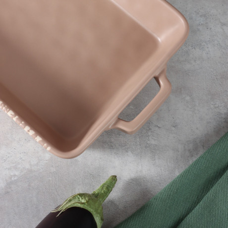 MILLIMI Форма для запекания и сервировки прямоугол.с ручками, керамика, 31х19х5,5см, 1,4л, бежевая