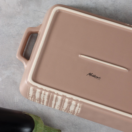 MILLIMI Форма для запекания и сервировки прямоугол.с ручками, керамика, 31х19х5,5см, 1,4л, бежевая