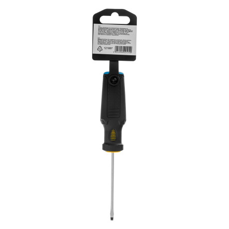 Отвертка, SL3х75 мм, S2, 3к рукоятка Denzel