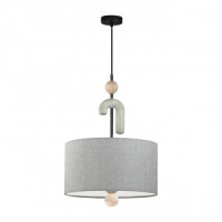 ODEON LIGHT 5410/3 MODERN ODL_EX24 черн матов./серый/мет/полирезин/ткань Подвес E14 3*40W BAGEL