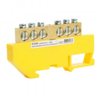 STEKKER шина нулевая "ноль" на DIN-изоляторе 8x12, 6 отв. 160А, желтый LD555-812-6 49552 88