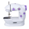 LEBEN Швейная машинка, 6 Вт, полуавтомат, 2 скорости, 4xАА или 220 В, белая, 195х125х200мм