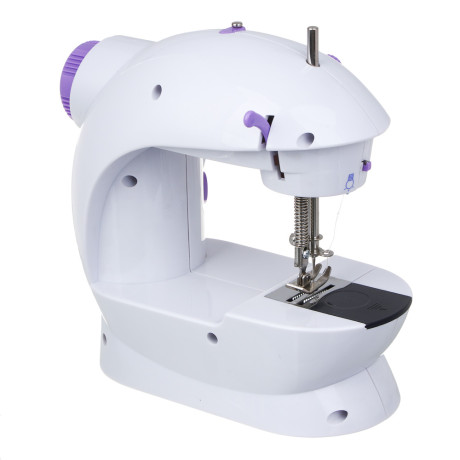 LEBEN Швейная машинка, 6 Вт, полуавтомат, 2 скорости, 4xАА или 220 В, белая, 195х125х200мм