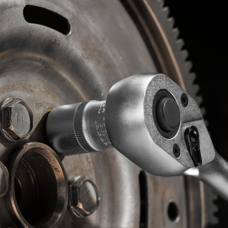 Ключ-трещотка 1/2", 90 зубьев, с быстрым сбросом, CrV Denzel