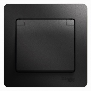 Systeme Electric GLOSSA роз. СУ 1 мест. антрацит (пл.осн., земля, штор., крыш) GSL000746 (5!)