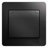 Systeme Electric GLOSSA роз. СУ 1 мест. антрацит (пл.осн., земля, штор., крыш) GSL000746 (5!)