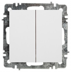 ЭРА Intro Accent мех. выкл. (перекл.) СУ 2 кл. проходн. 10А 250В, белый Б0063554