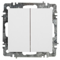 ЭРА Intro Accent мех. выкл. (перекл.) СУ 2 кл. проходн. 10А 250В, белый Б0063554