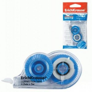 Корректирующая лента ERICH KRAUSE "Techno White Mini" 4мм*5м в упаковке с европодвесом, 21885