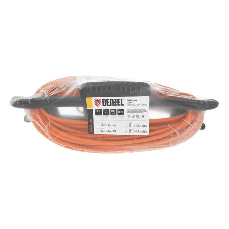 Удлинитель-шнур силовой Garden Series, ПВС, 20м, 1 розетка 3 x 1,5 мм, Denzel