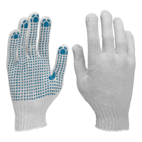 Перчатки х/б, ПВХ покрытие, "Точка", 5 пар в упаковке, 7 класс