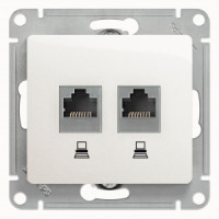 Systeme Electric GLOSSA мех. роз. комп. СУ 2 мест. перламутр (пл.осн., RJ45) GSL000685KK (10!)