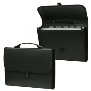 Портфель пласт. STAFF 6 отд., с окантовкой, черный