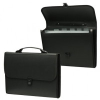 Портфель пласт. STAFF 6 отд., с окантовкой, черный