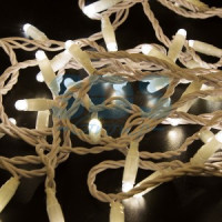 Гирлянда-нить (24V) 100LED, т.-бел. 10м, мерц., бел.ПВХ, без б/п (код554196) 305-236 Neon Night