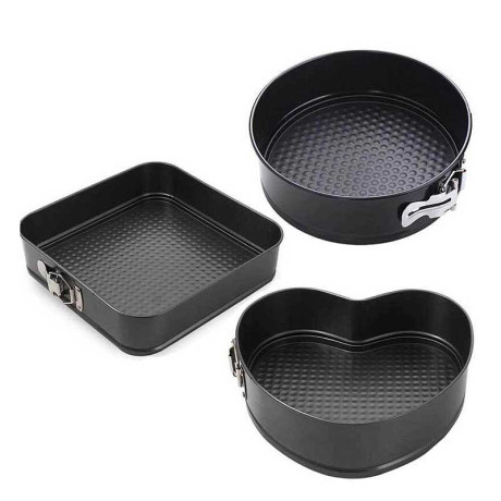 Форма для выпечки набор 3 шт сердце, круг, квадрат 111AL