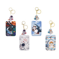 Чехол брелок для пропуска тм ЮL Космос с шармом, пластик, металл, 11х7см, 4 дизайна