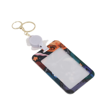 Чехол брелок для пропуска тм ЮL Космос с шармом, пластик, металл, 11х7см, 4 дизайна