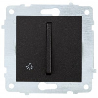 OVIVO мех. выкл. СУ 1 кл. 10А(узкая клавиша, кнопочный)черн металлик (ко всем рамкам) 610-000217-205