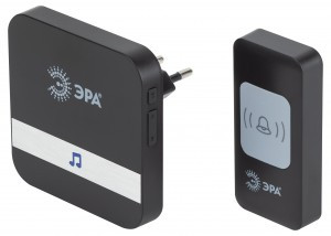 Эра звонок беспроводной C94 , 52 мелод., с кнопкой, 200 м, от сети/A23, черный 6321