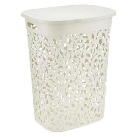 Корзина для белья Флора 55 л Белый Ротанг М2621