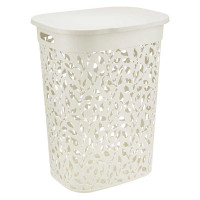 Корзина для белья Флора 55 л Белый Ротанг М2621