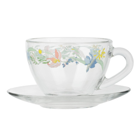 ОСЗ Ботаника Чайная пара Прага (чашка 0,2л, блюдце D-13,2см), стекло