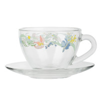 ОСЗ Ботаника Чайная пара Прага (чашка 0,2л, блюдце D-13,2см), стекло