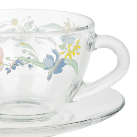 ОСЗ Ботаника Чайная пара Прага (чашка 0,2л, блюдце D-13,2см), стекло