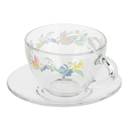 ОСЗ Ботаника Чайная пара Прага (чашка 0,2л, блюдце D-13,2см), стекло