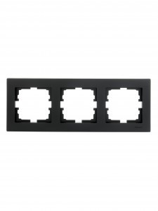 Lezard VESNA рамка СУ 3 мест. (горизонт) черный бархат 742-4200-148