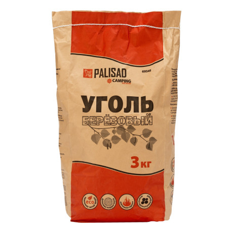 Уголь березовый, 3 кг Camping Palisad
