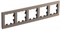 Systeme Electric AtlasDesign Nature рамка СУ 5 мест. металл латунь ATN312205