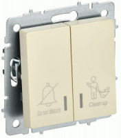 IEK BRITE мех. выкл. СУ 2 кл. 10А (инд. для отелей) ВС10-2-9-БрКр бежевый BR-V20-2-10-K10