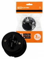 TDM РЕТРО ВИВИ выкл. ОУ поворотный проходной (бантик) (ABS-пластик) 10А черный  SQ1820-1205