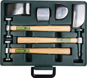 Набор KRAFTOOL "INDUSTRIE" рихтовочный 7 пр: 3 молотка, 4 правки zu20370-H7