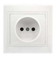 Smartbuy Венера роз. СУ 1 мест. без заземления 10А белая, керамика  (SBE-01w-10-S1-N-c)