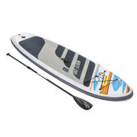 BestWay SUP-доска ВАЙТ-КЭП (весло, руч. насос, рюкзак, трос, плавник) 3,05м*84см*12см, 65342