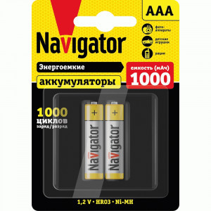 Ак-р Navigator /R03 1000mAh Ni-MH BL2 (20!) 94462