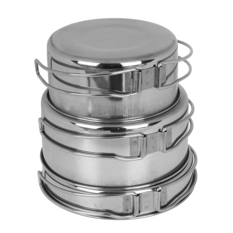 Набор туристической посуды тм РУССО ТУРИСТО, 8 предметов, в чехле, нерж.сталь